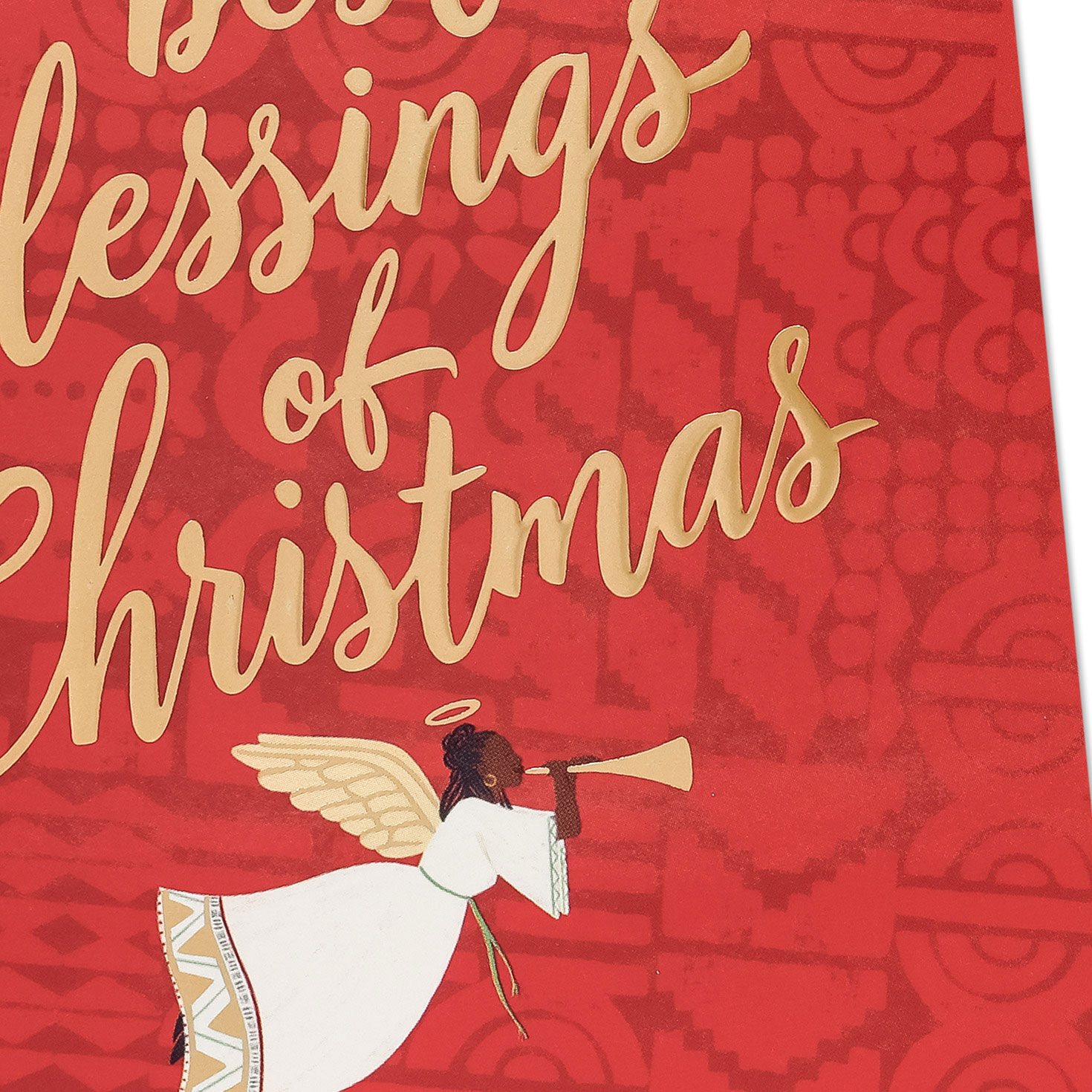 Angel on Red Mahogany Boxed Christmas Cards Cover Detail image number 5