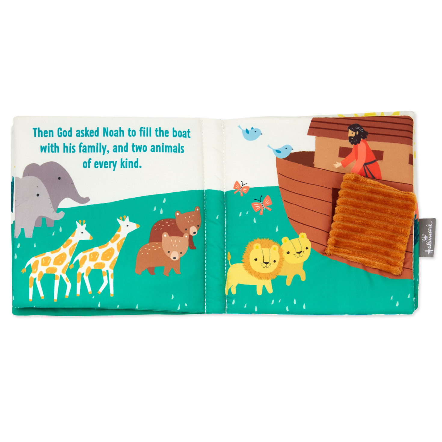 Noah Builds an Ark Touch-and-Feel Fabric Baby Book inside spread image number 4