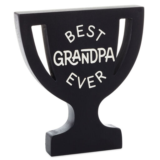 Best Grandpa Ever Trophy-Shaped Quote Sign, 5.3x6, 