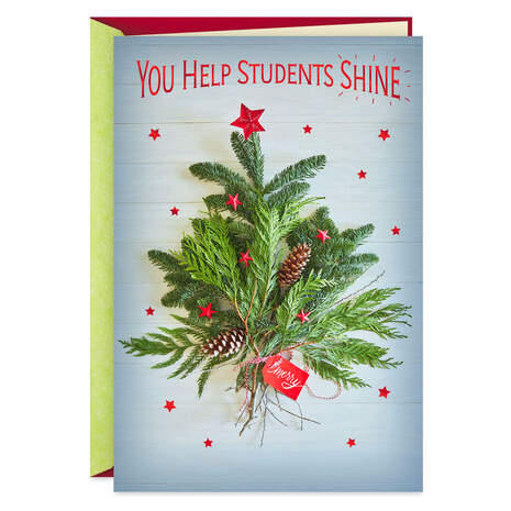 You Shine Thank You Christmas Card for Teacher, , large