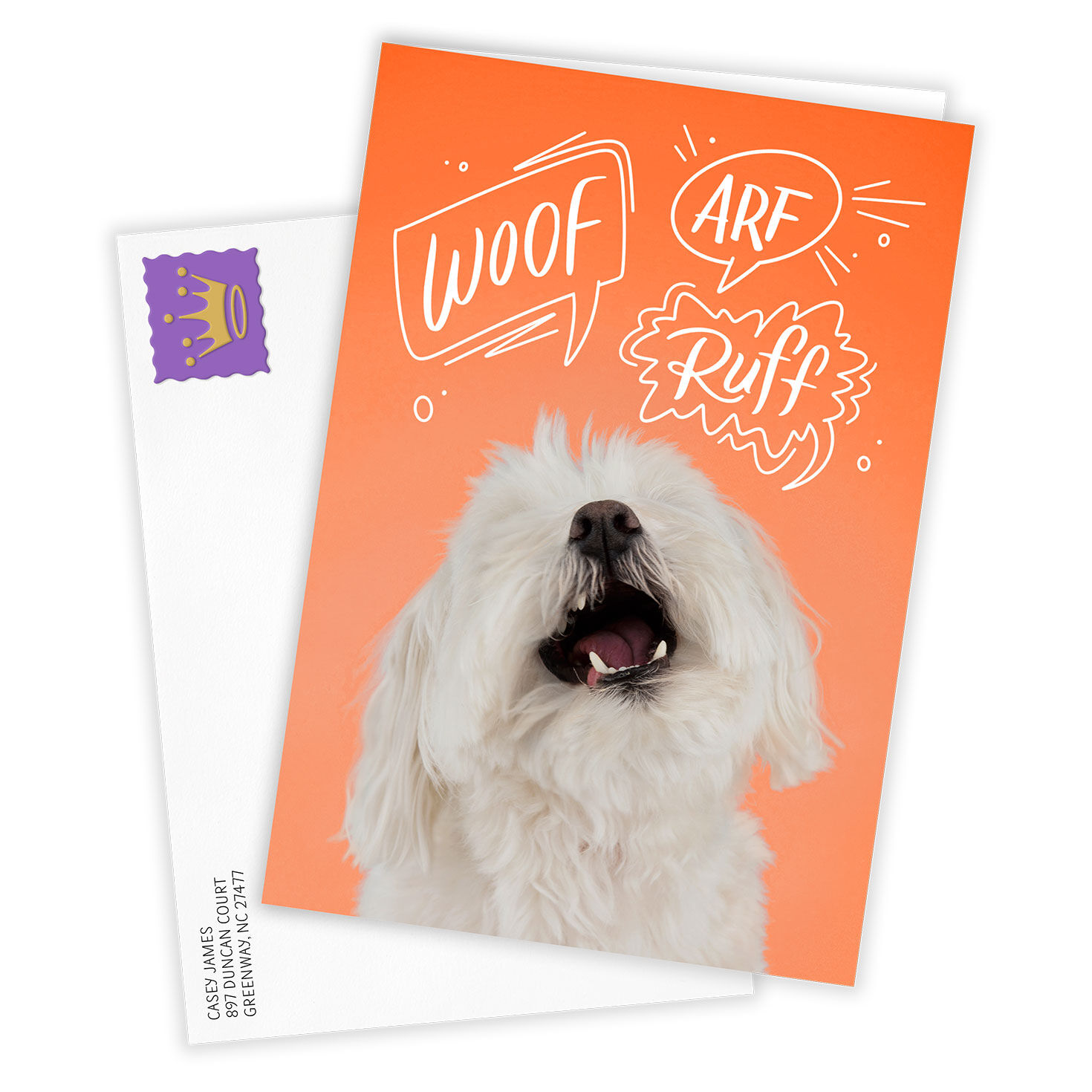 Dog Word Bubbles Personalized Card Card Front with Envelope image number 2