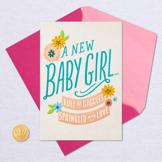 Full of Giggles New Baby Girl Card, , large image number 5
