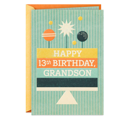 You Put Good into the World 13th Birthday Card for Grandson, 