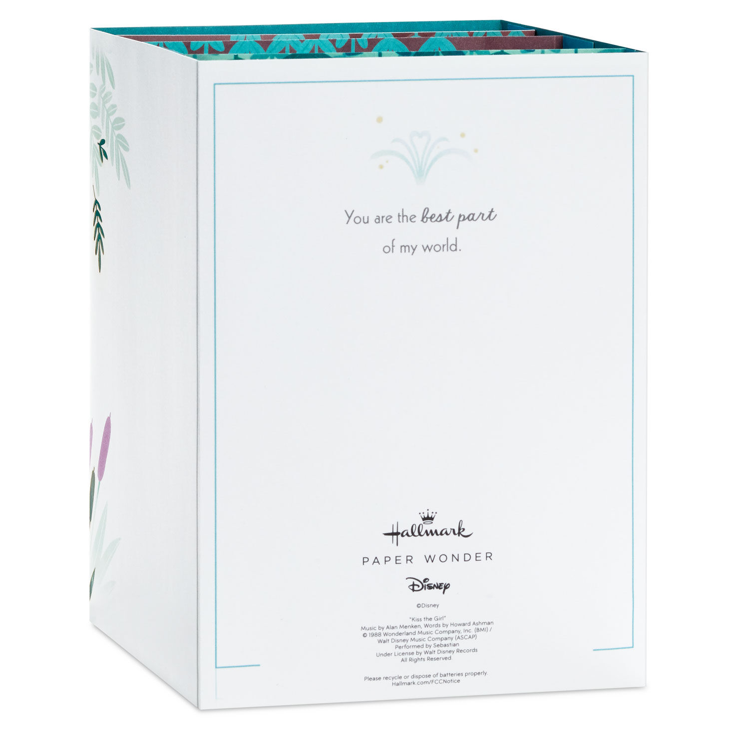 Disney The Little Mermaid You're the Best Part of My World Romantic Musical 3D Pop-Up Love Card With Light, , large image number 2