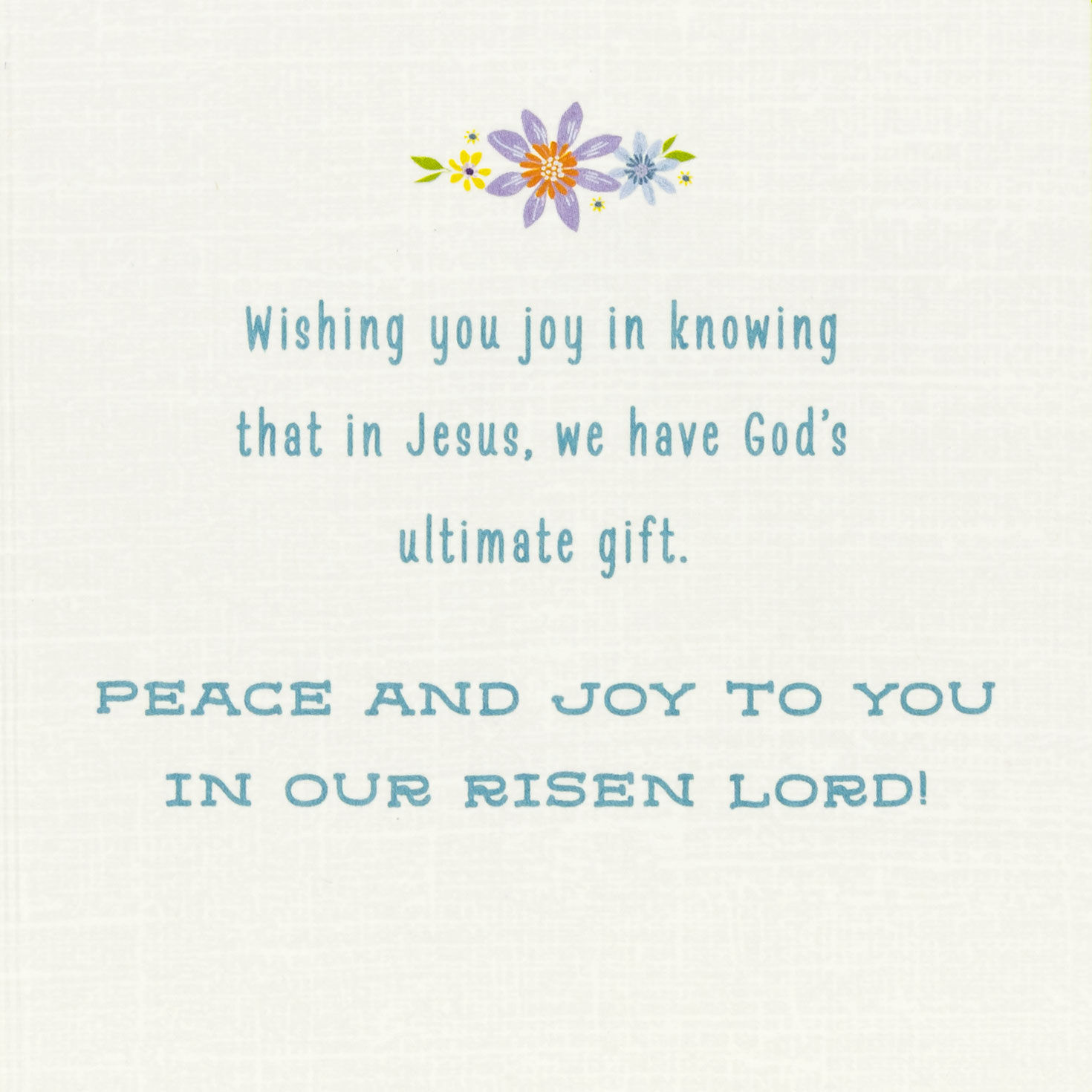 Floral Cross on Ivory Religious Easter Card Sentiment image number 2