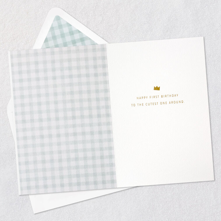 High Chair and Balloons Signature Birthday Card Open card with envelope image number 3