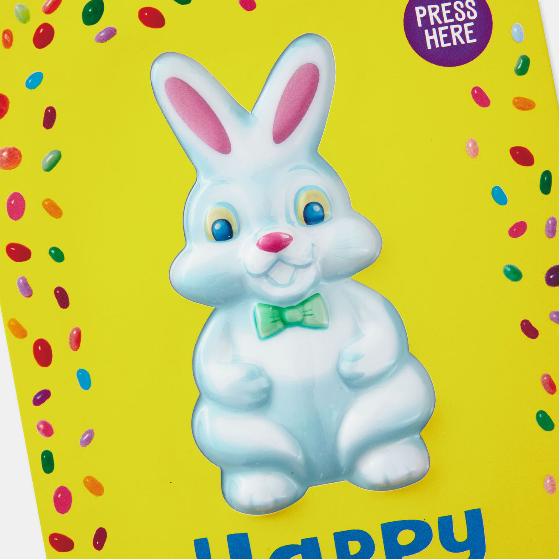 DieCut Easter Bunny Easter Card With Light and Sound Greeting Cards