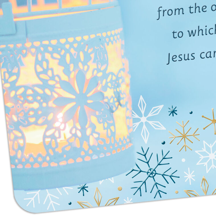 Candlelit Lantern Religious Sister Christmas Card Card Front Detail image number 5