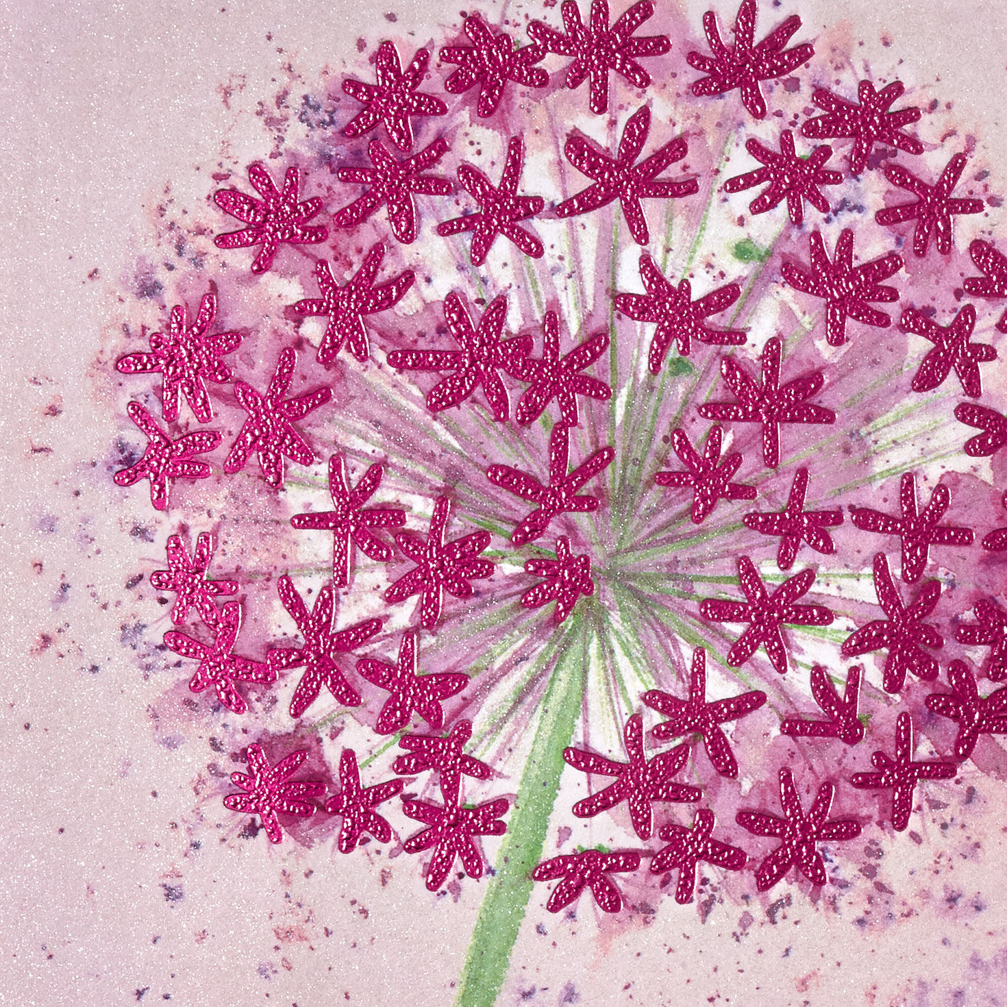 Purple Allium Flower Blank Card Card Front Detail image number 3