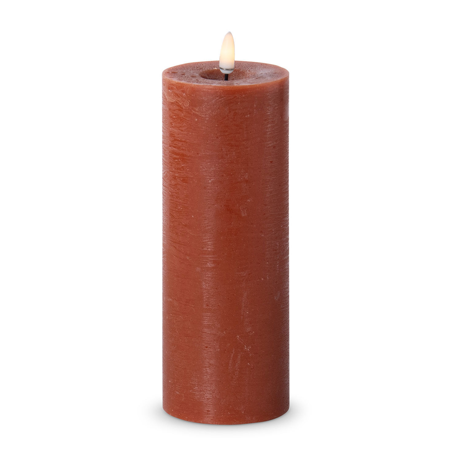 K&K Interiors Rust LED Pillar Candle, 8"
