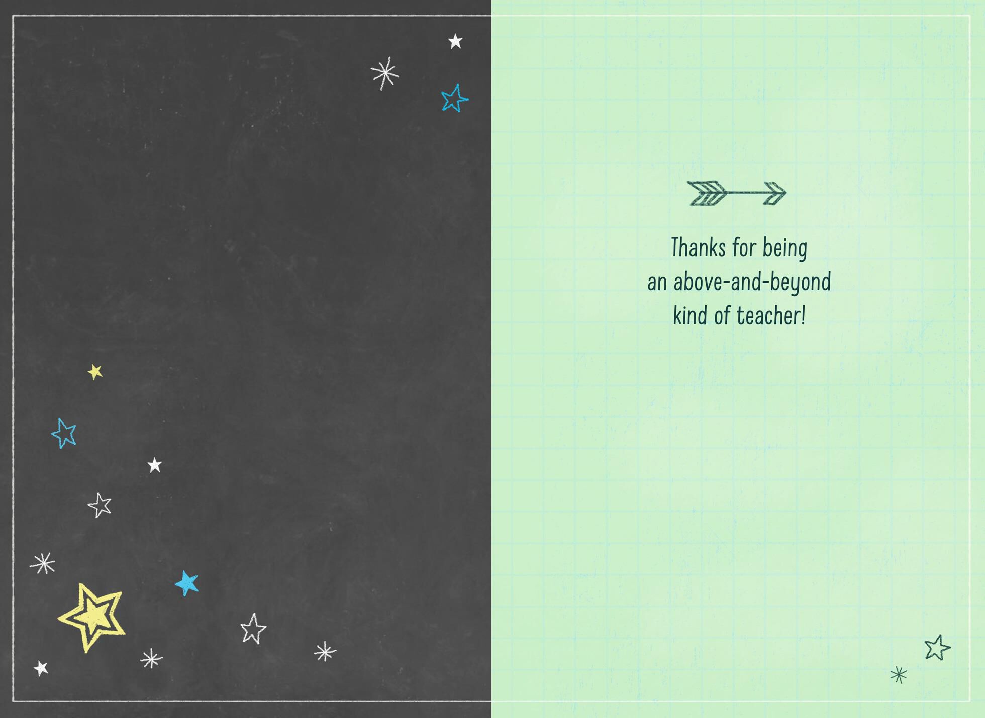 Chalkboard Doodles Thank You Card for Teacher