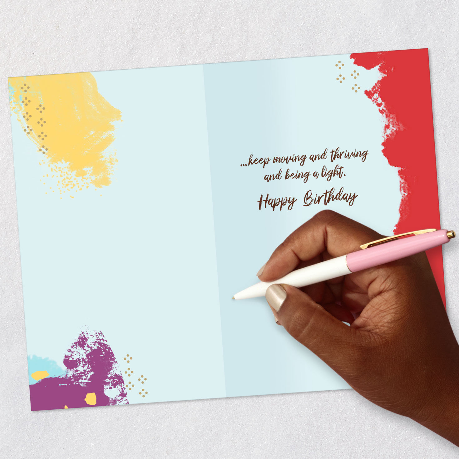 Red and Purple Silhouette Birthday Card Signing card image number 6