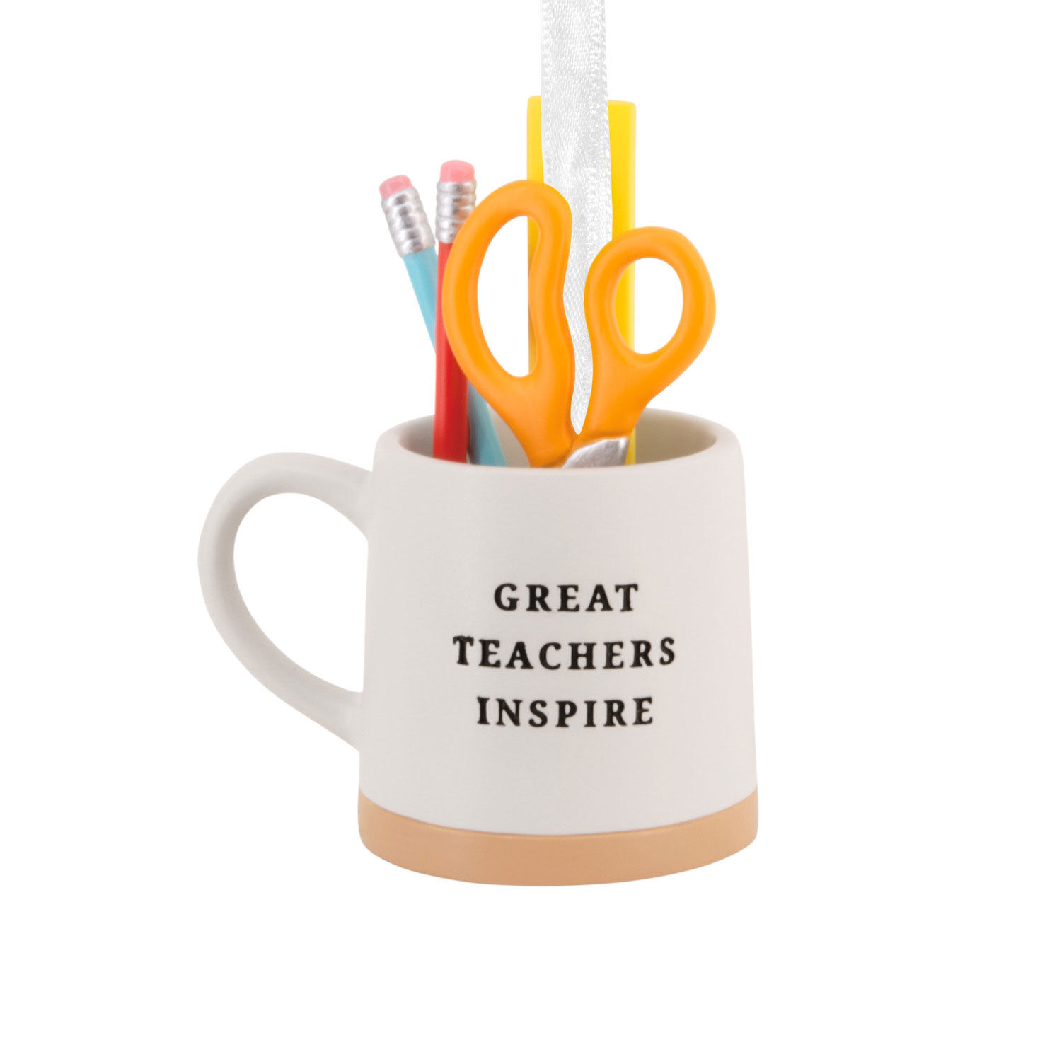 Teacher Coffee Cup With Tools Christmas Ornament Back image number 6