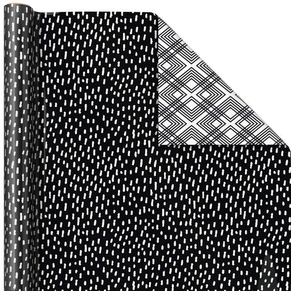 Black and White Prints 3-Pack Reversible Wrapping Paper, 75 sq. ft. total, , large image number 4
