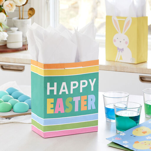 9.6" Assorted Cute Designs 4-Pack Medium Easter Gift Bags, 