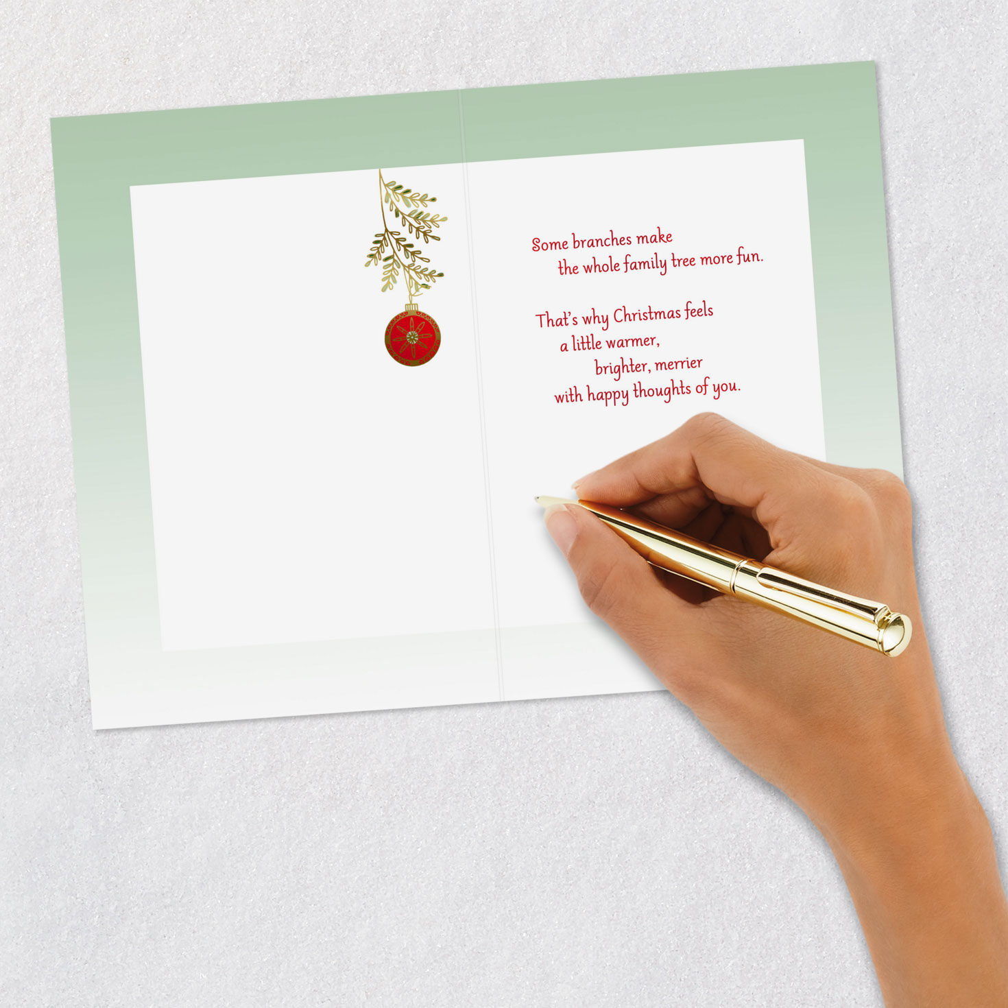 Bird and Ornaments Niece Christmas Card signing card image number 6