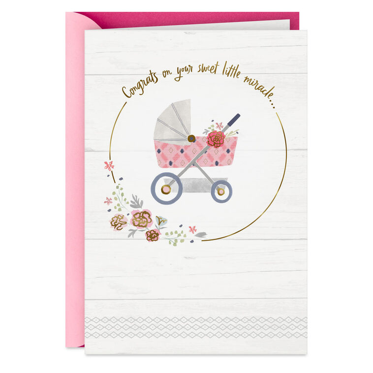 Sweet Little Miracle, Big Love New Baby Girl Card