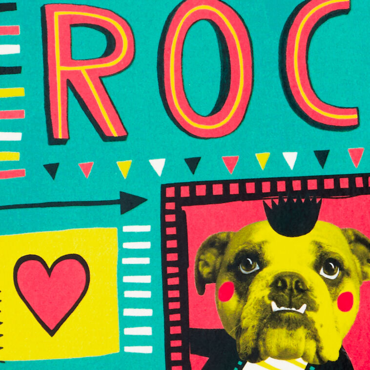 Skateboarding Dog Grandson Valentine's Day Card Card Front Detail image number 4