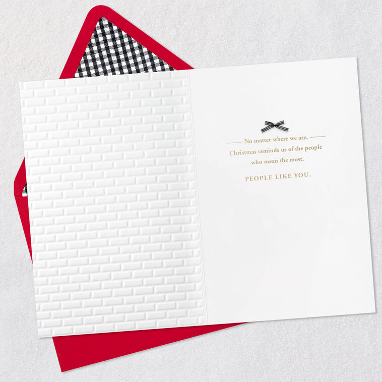 Red Door with Wreath Christmas Card Open card with envelope image number 3