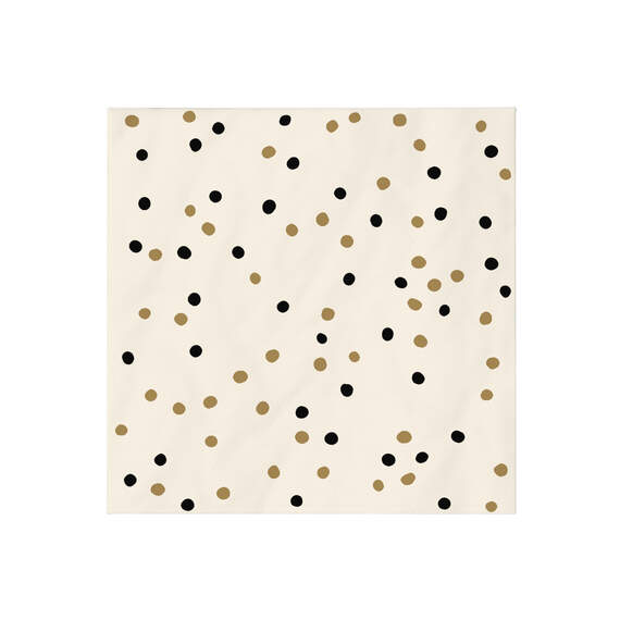 Black and Gold Confetti Dot Cocktail Napkins, Set of 16