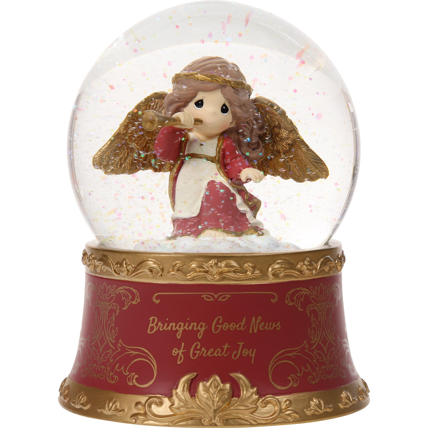 Precious Moments Bringing Good News of Great Joy Annual Angel Musical Snow Globe, 5.7"