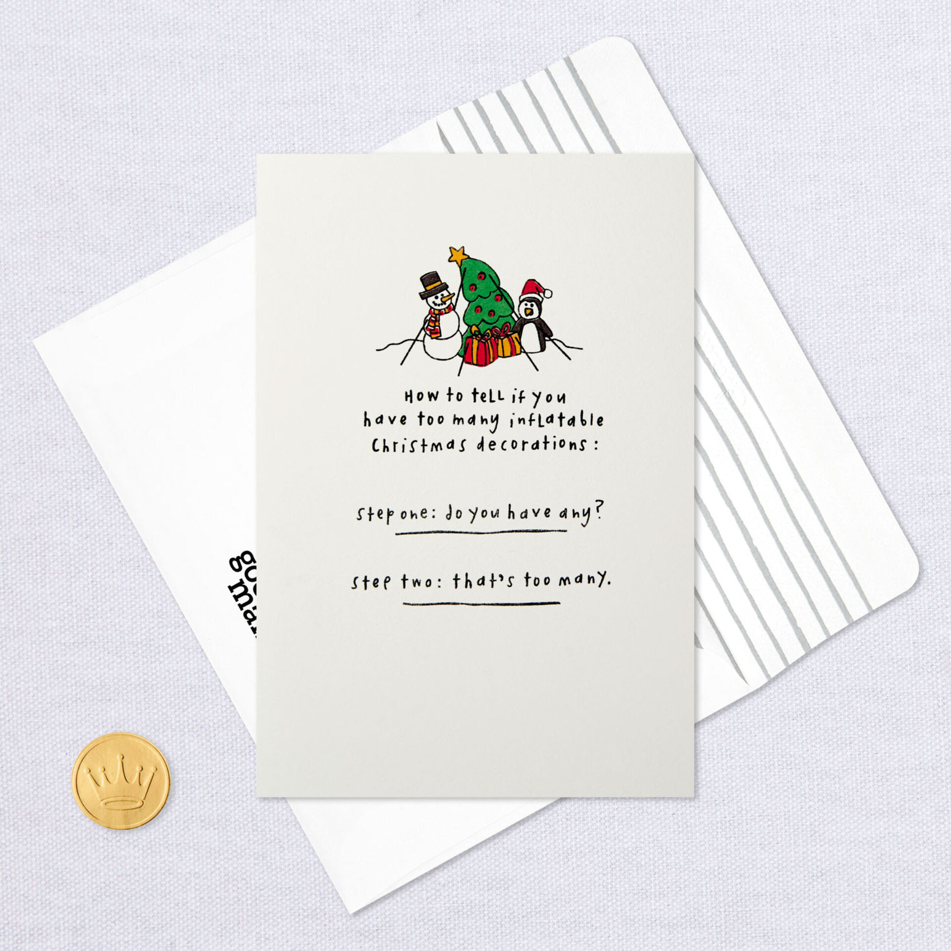 Too Many Inflatable Christmas Decorations Funny Christmas Card