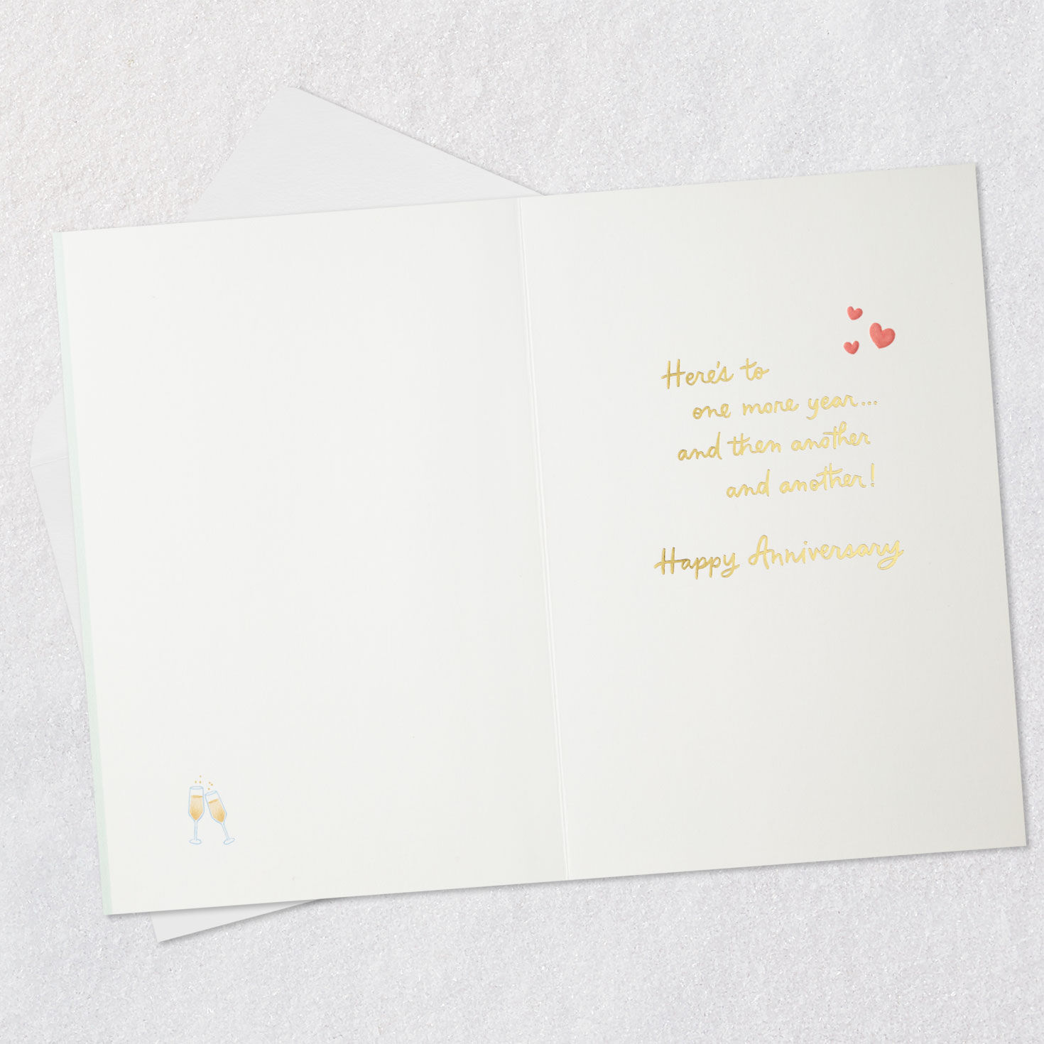 Whimsical Icons Anniversary Card for Couple Open card with envelope image number 3