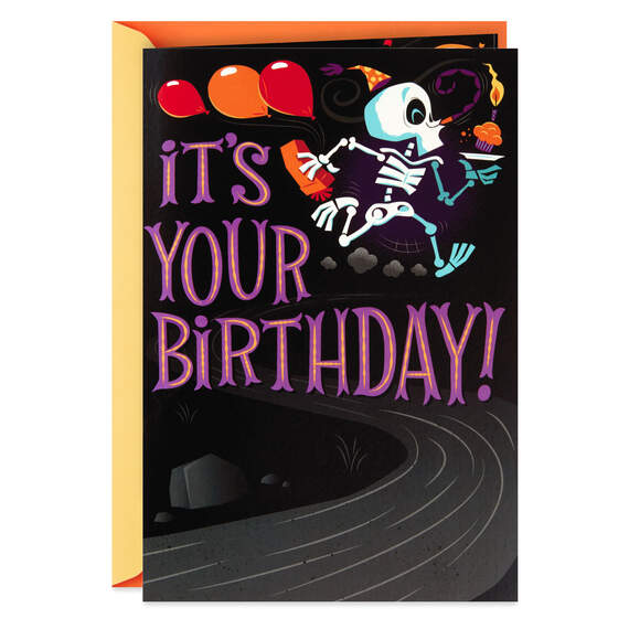 Party Skeletons Pop-Up Halloween Birthday Card, , large image number 1