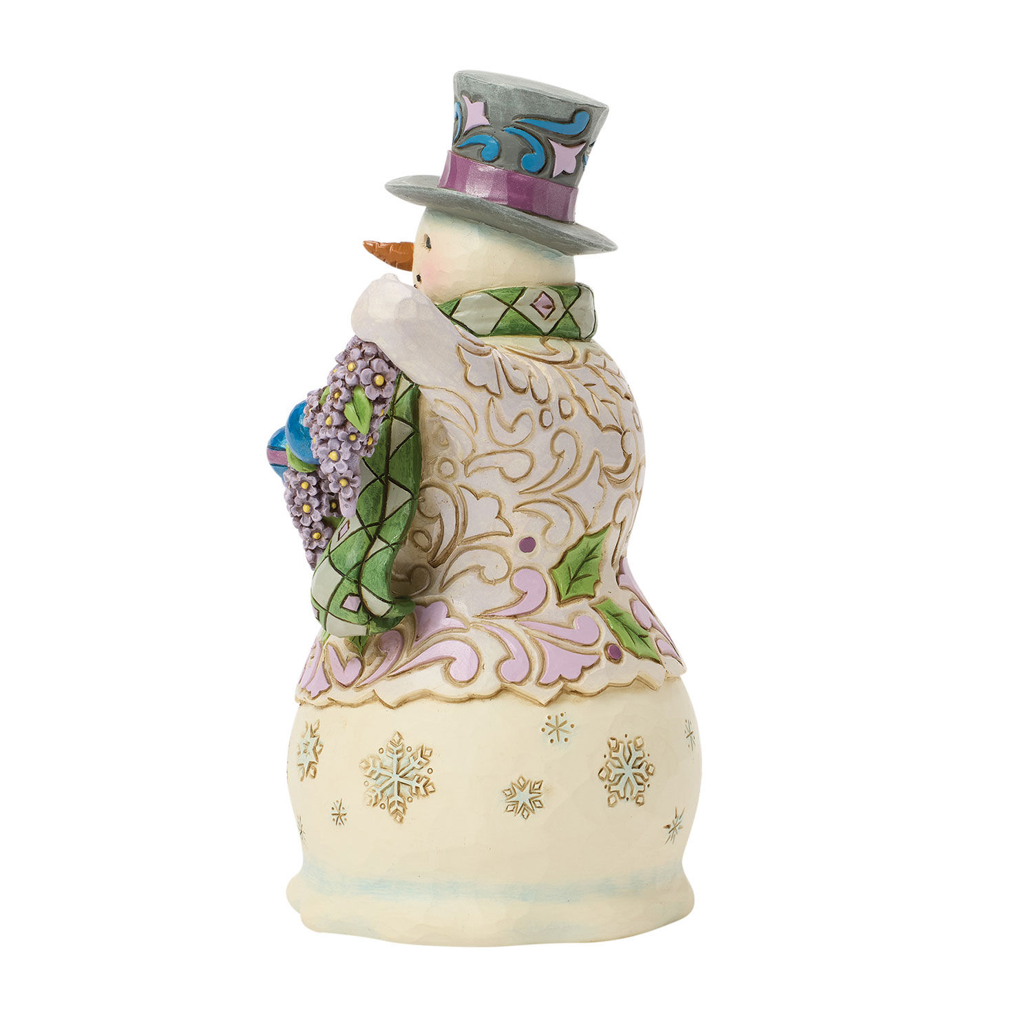 Purple and Green Snowman With Garland Jim Shore Statue side image number 3