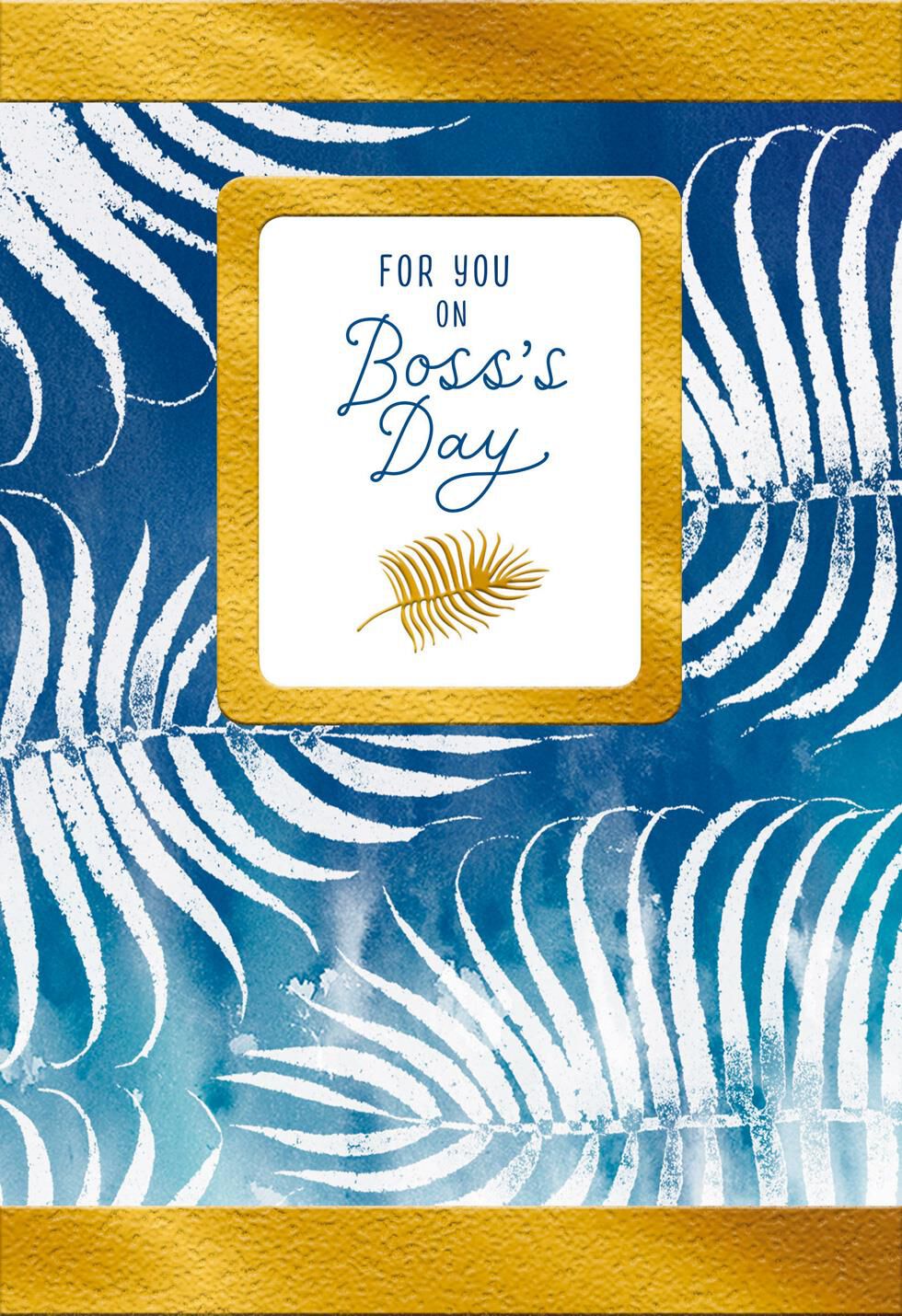 Gold Fern Boss's Day Card