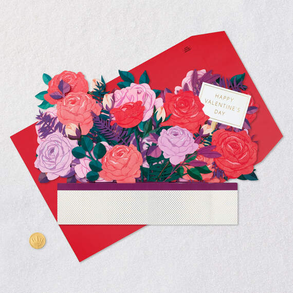Jumbo So Very Loved Roses 3D Pop-Up Valentine's Day Card, , large image number 6
