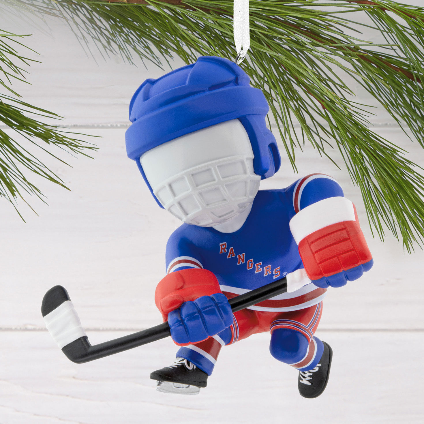 New York Rangers Hockey Player Christmas Ornament hanging on tree image number 2