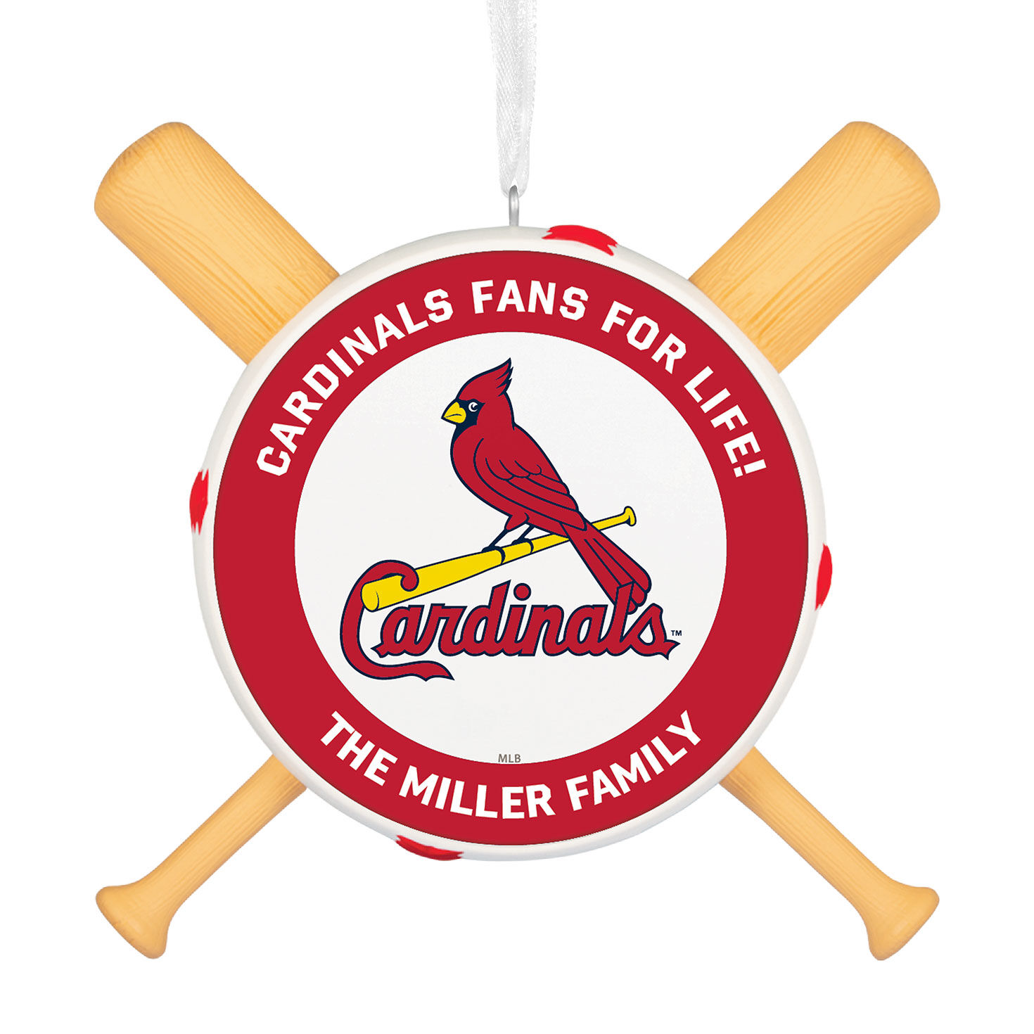 MLB St. Louis Cardinals™ Baseball Personalized Ornament, Custom Text