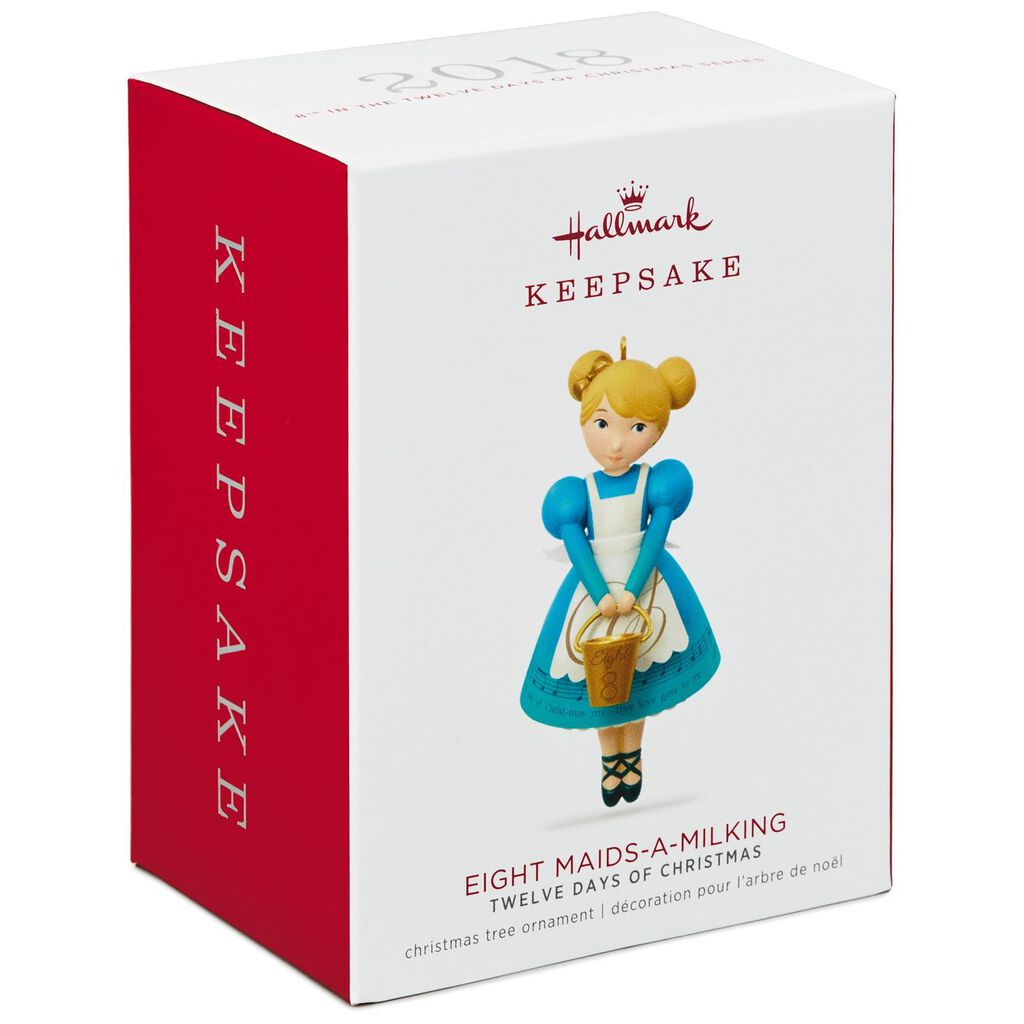 twelve days of christmas eight maids a milking ornament keepsake
