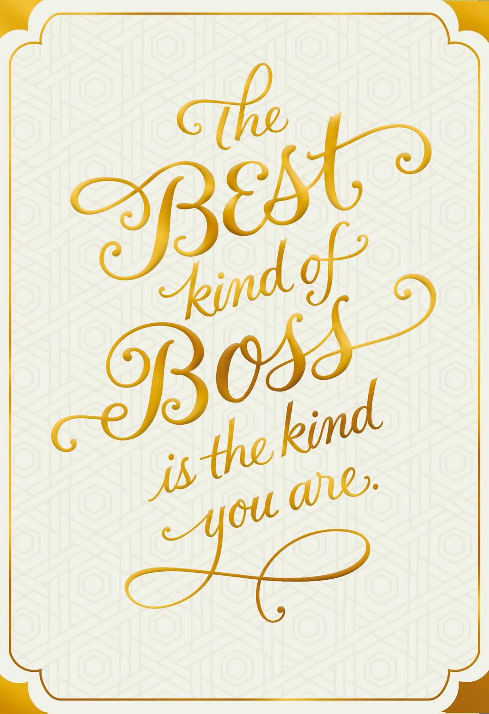 Gold and White You're the Best Boss's Day Card