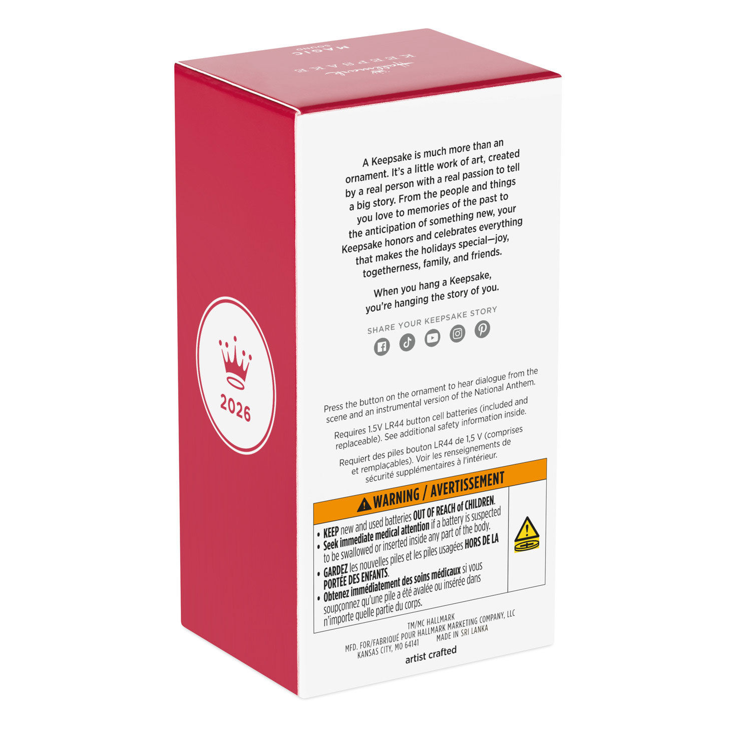 Clark Hand on Heart Keepsake Ornament package back image number 8