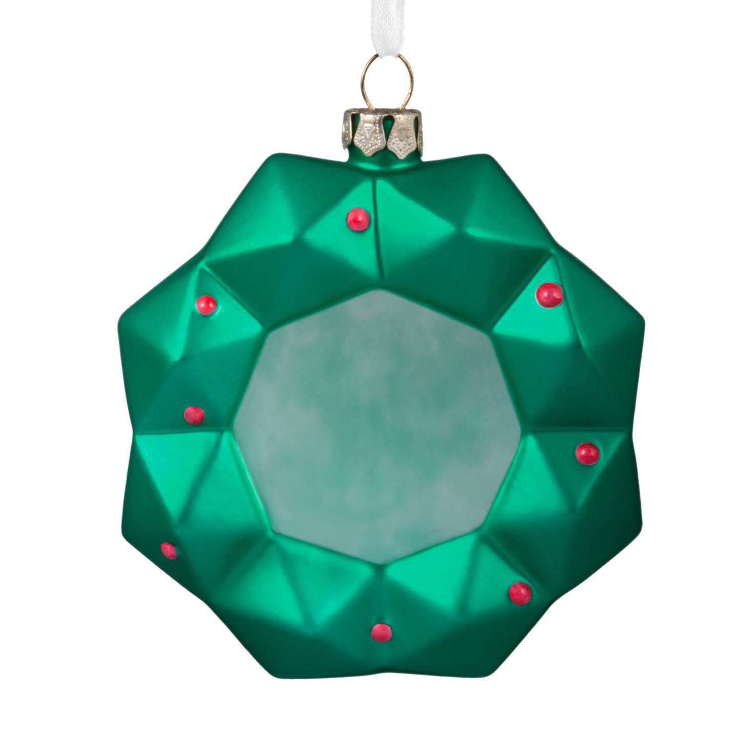Snoopy in Green Wreath Christmas Ornament Back image number 6