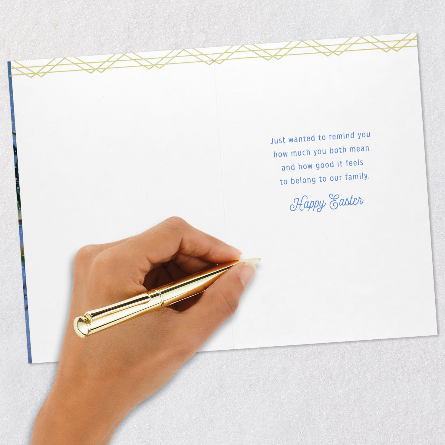 Spring Flowers on Blue Easter Card for Parents Signing card image number 6