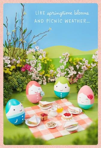 Egg Faces Family Easter Card