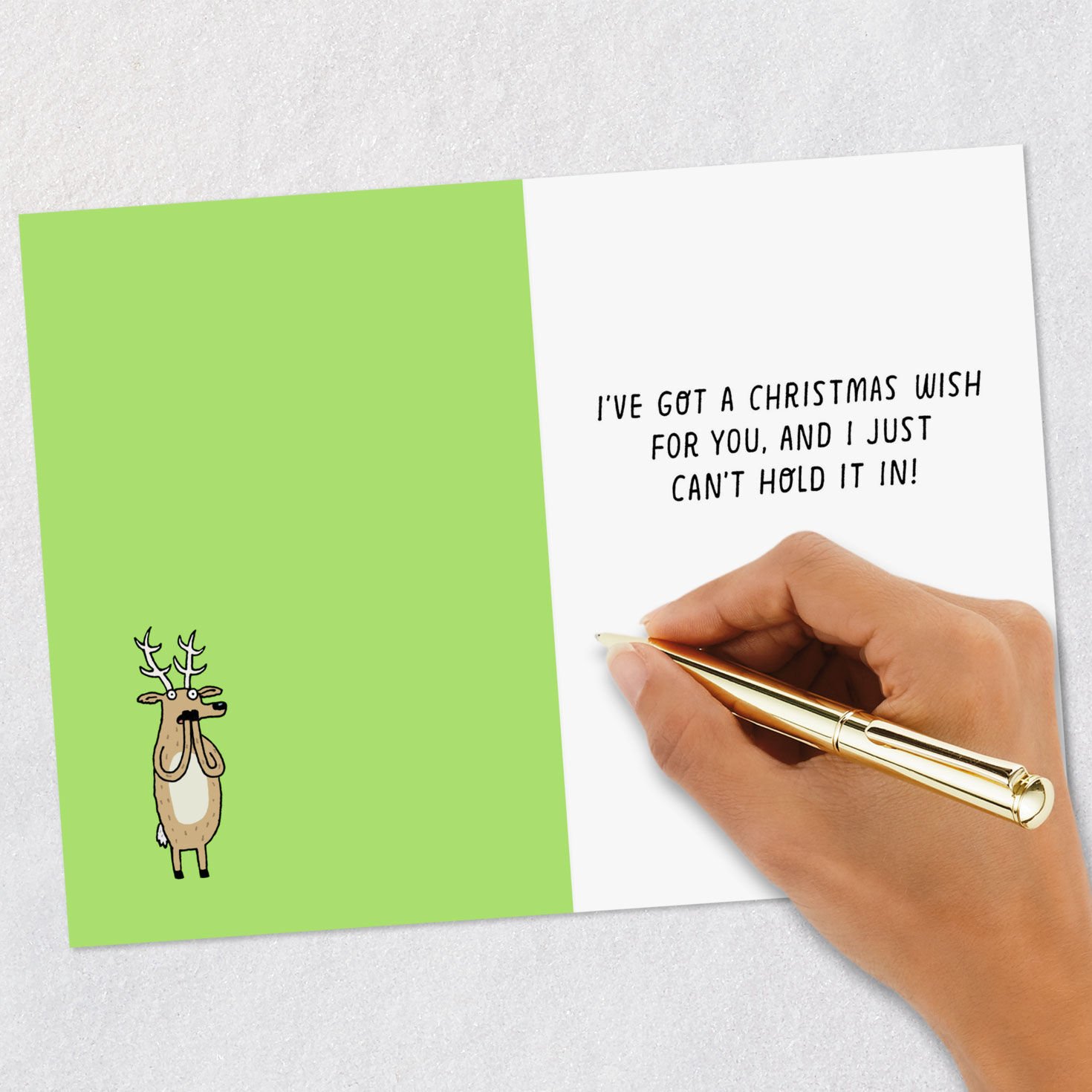 Reindeer Farts Funny Christmas Card Signing card image number 6