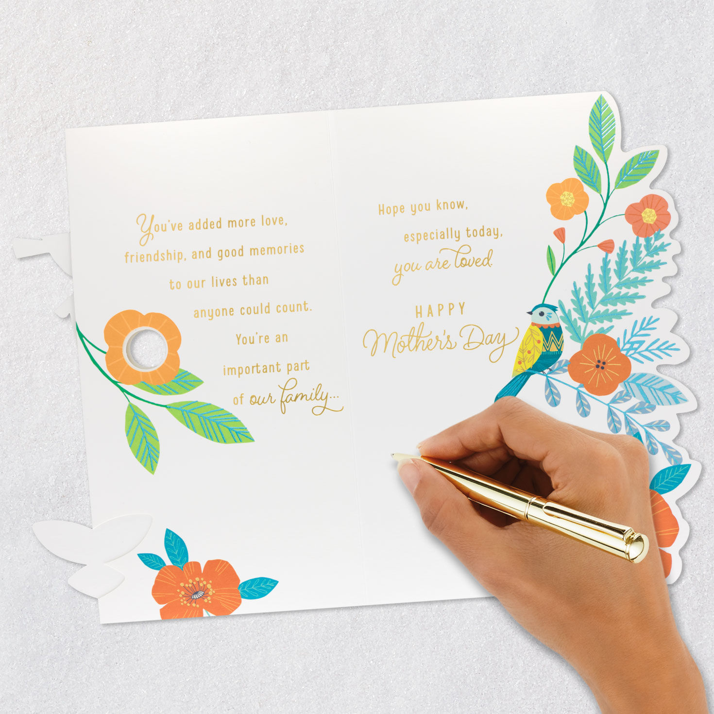 Birdhouse and Flowers Mom Mother's Day Card Signing card image number 7