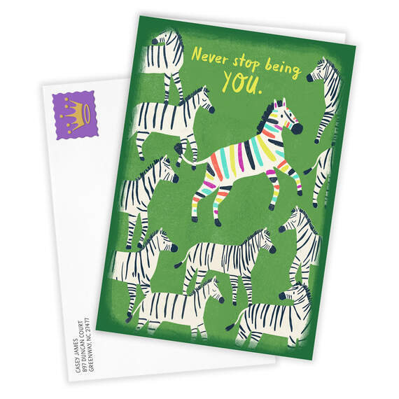 Never Stop Being You Zebras Folded Photo Card, , large image number 2