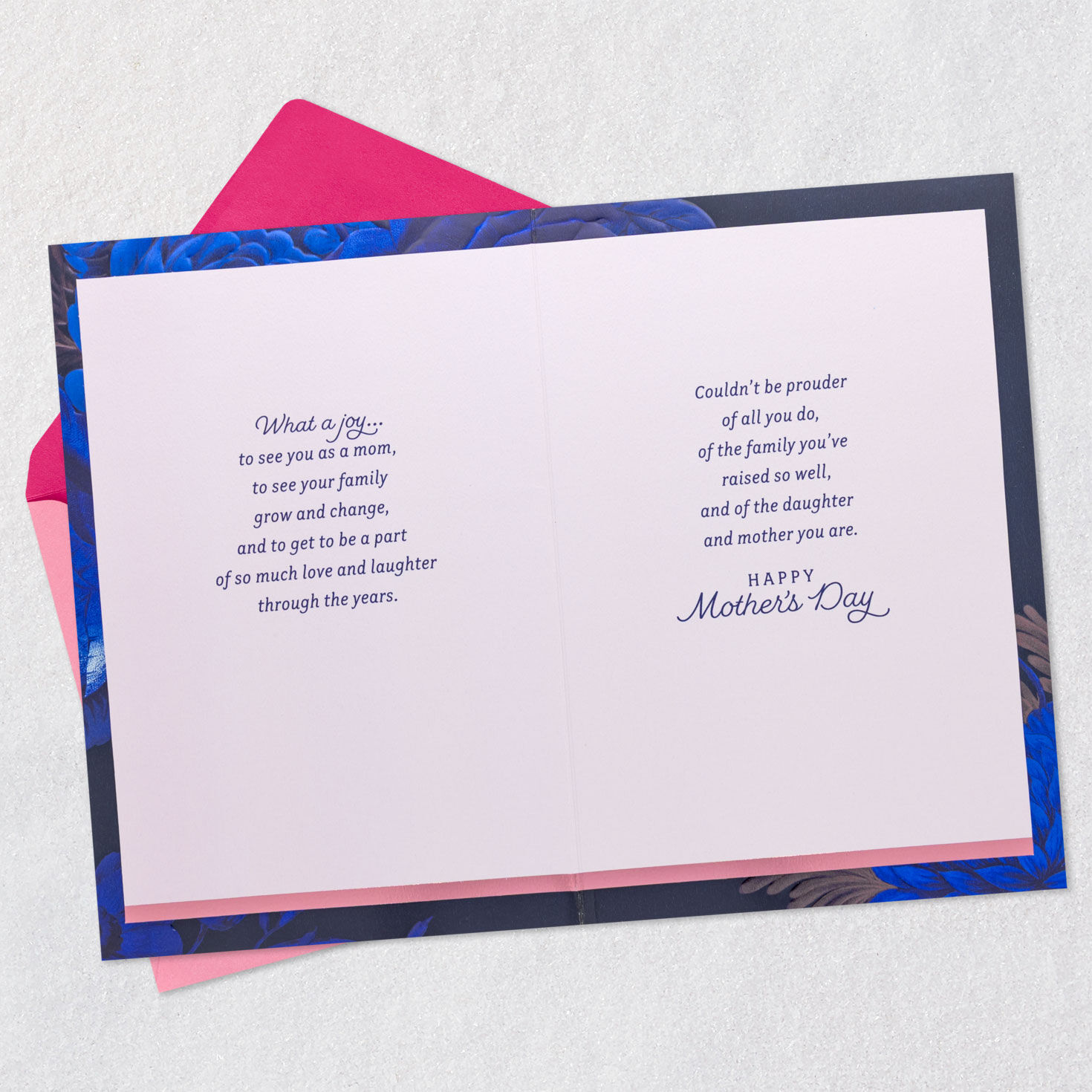 Dusty Blue Blooms Mother's Day Card for Daughter Open card with envelope image number 4