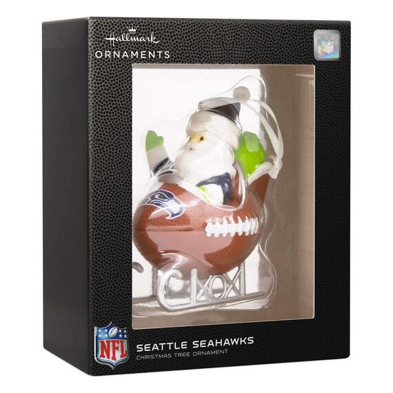 NFL Seattle Seahawks Santa Football Sled Hallmark Ornament, , large image number 4