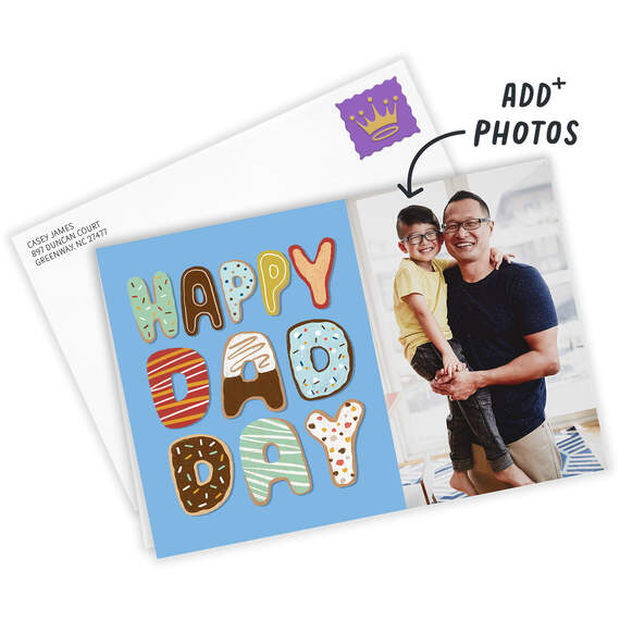 Donuts Happy Dad Day Folded Photo Card, , large image number 2
