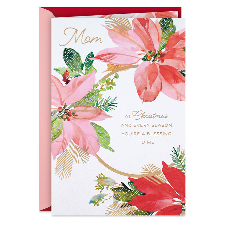 You're a Blessing to Me Christmas Card for Mom
