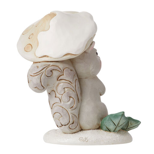 Jim Shore White Woodland Squirrel With Mushroom Figurine, 4", 