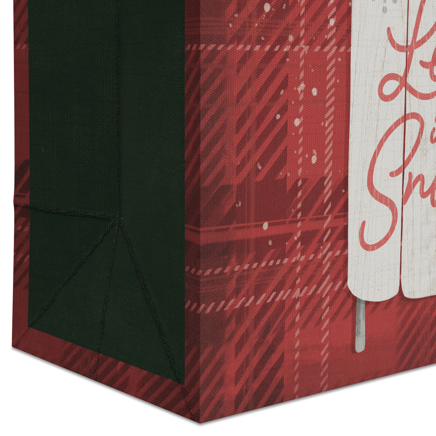 Rustic Sled Red Small Holiday Gift Bag Base/Side Detail image number 5