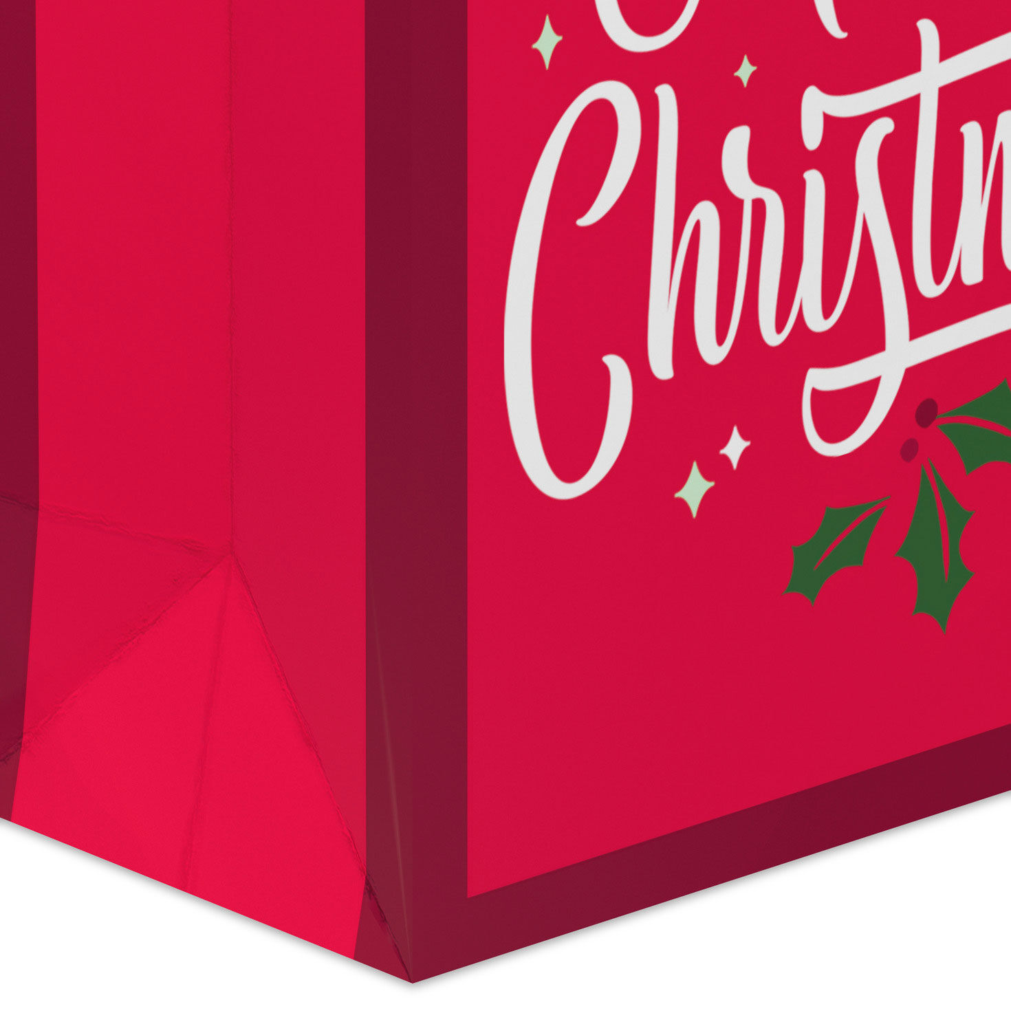 Red Merry Christmas Gift Card Holder Bag Base/Side Detail image number 5