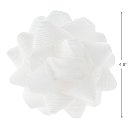 White Grosgrain Ribbon Gift Bow, 4.6", 